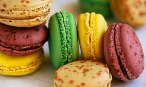 close up of colorful Jordan Winery French macarons