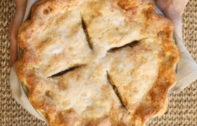 Close-up shot of Jordan Winery's Wine Country Flaky Apple Pie Crust
