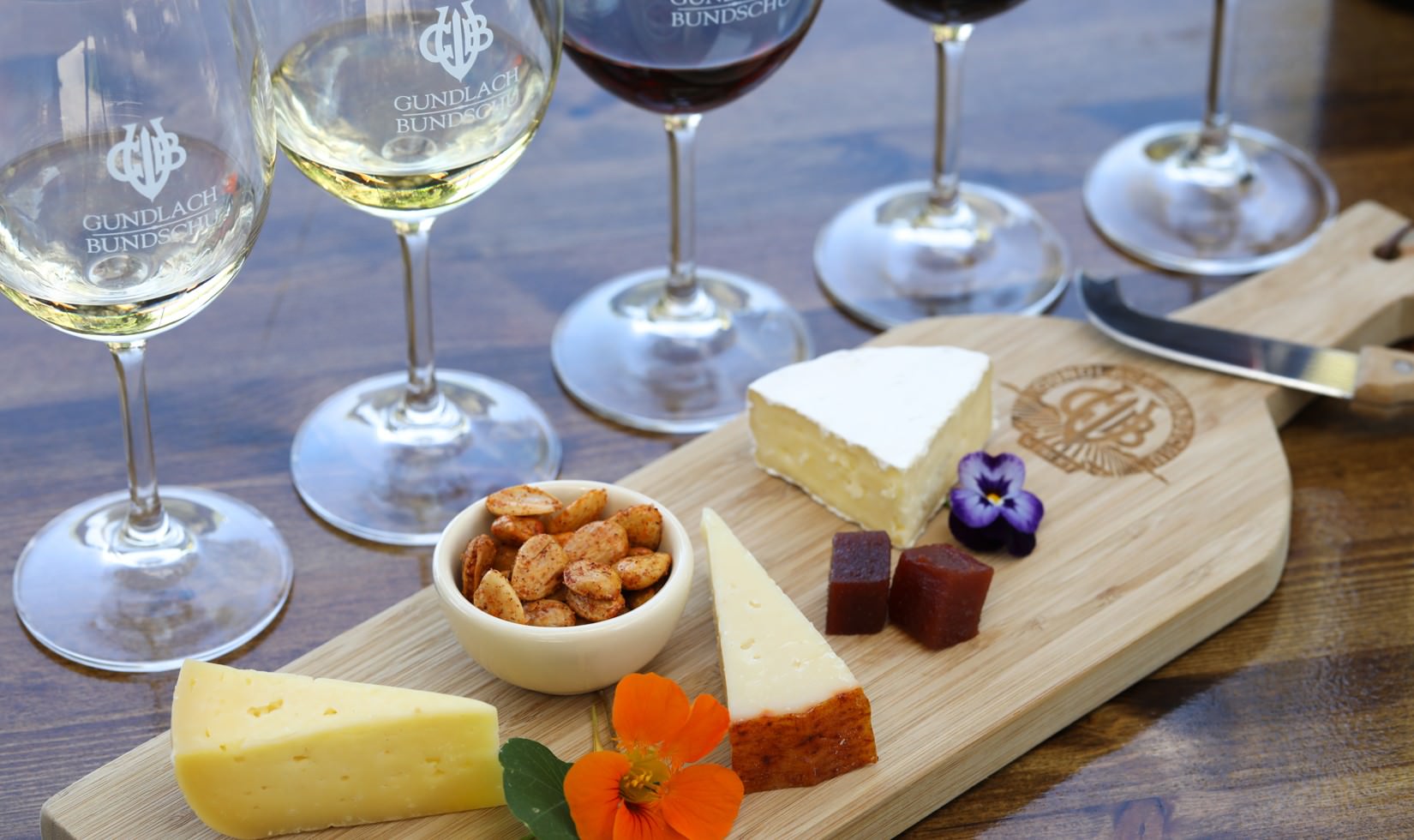 A cheese and wine tasting in Sonoma Valley at Gundlach Bundschu Winery