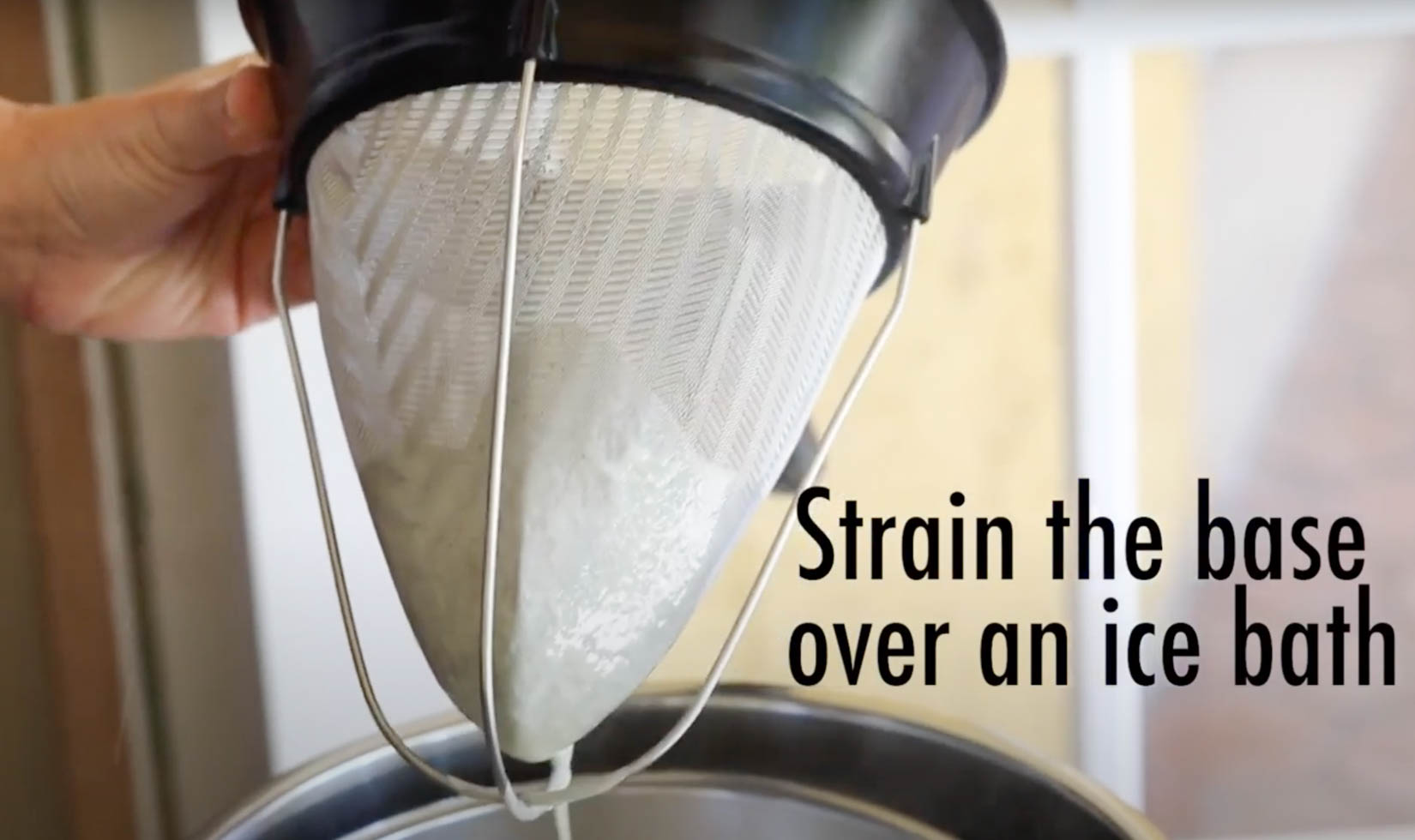 overhead olive oil ice cream how to recipe strainer