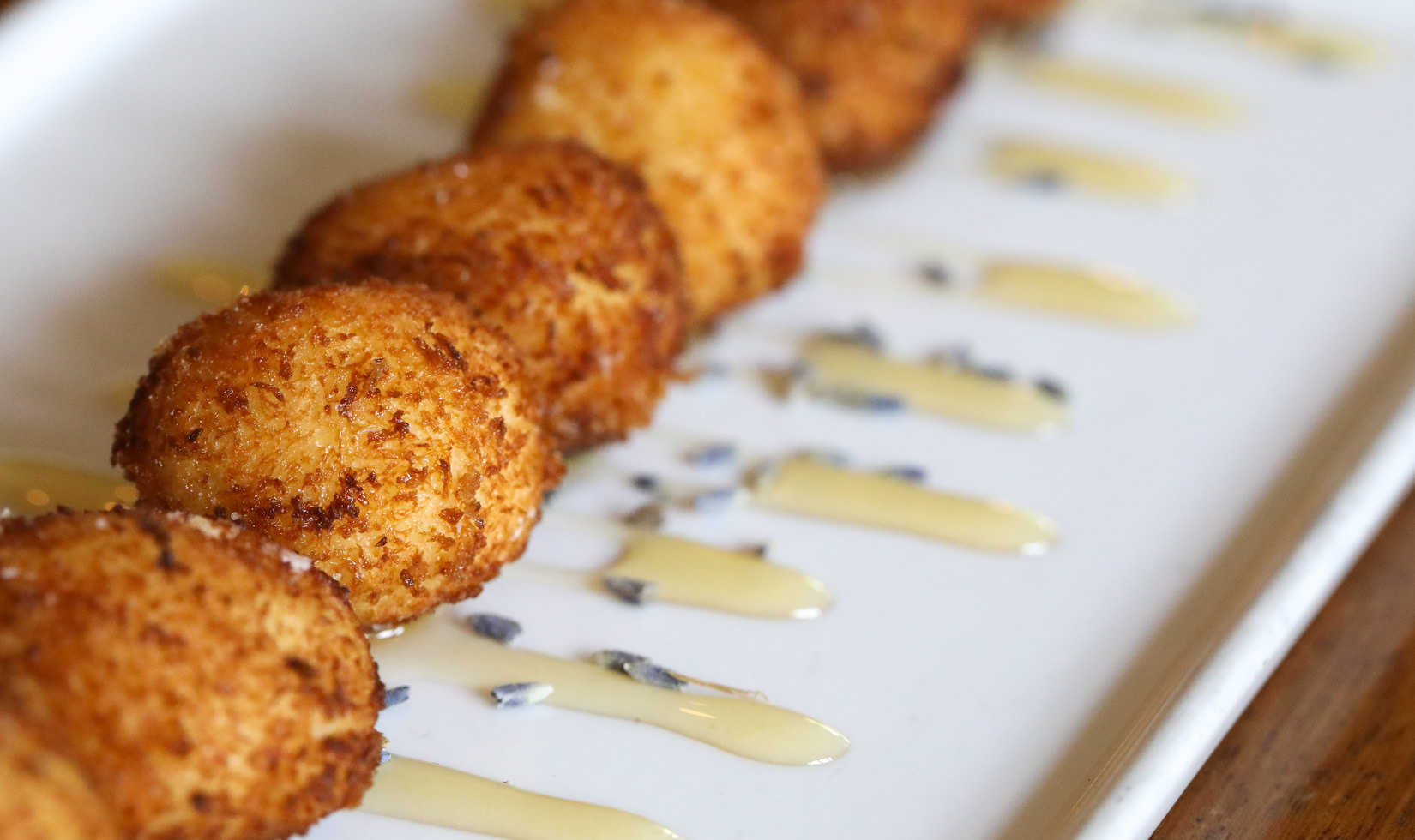 Goat cheese croquettes appetizer from Barndiva Restaurant