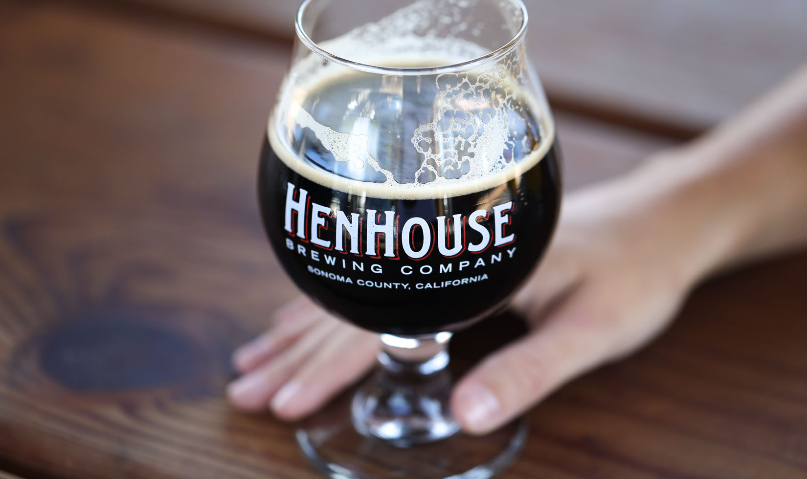 Pint of HenHouse Oyster Stout beer, HenHouse Brewing Company Taproom, Santa Rosa breweries