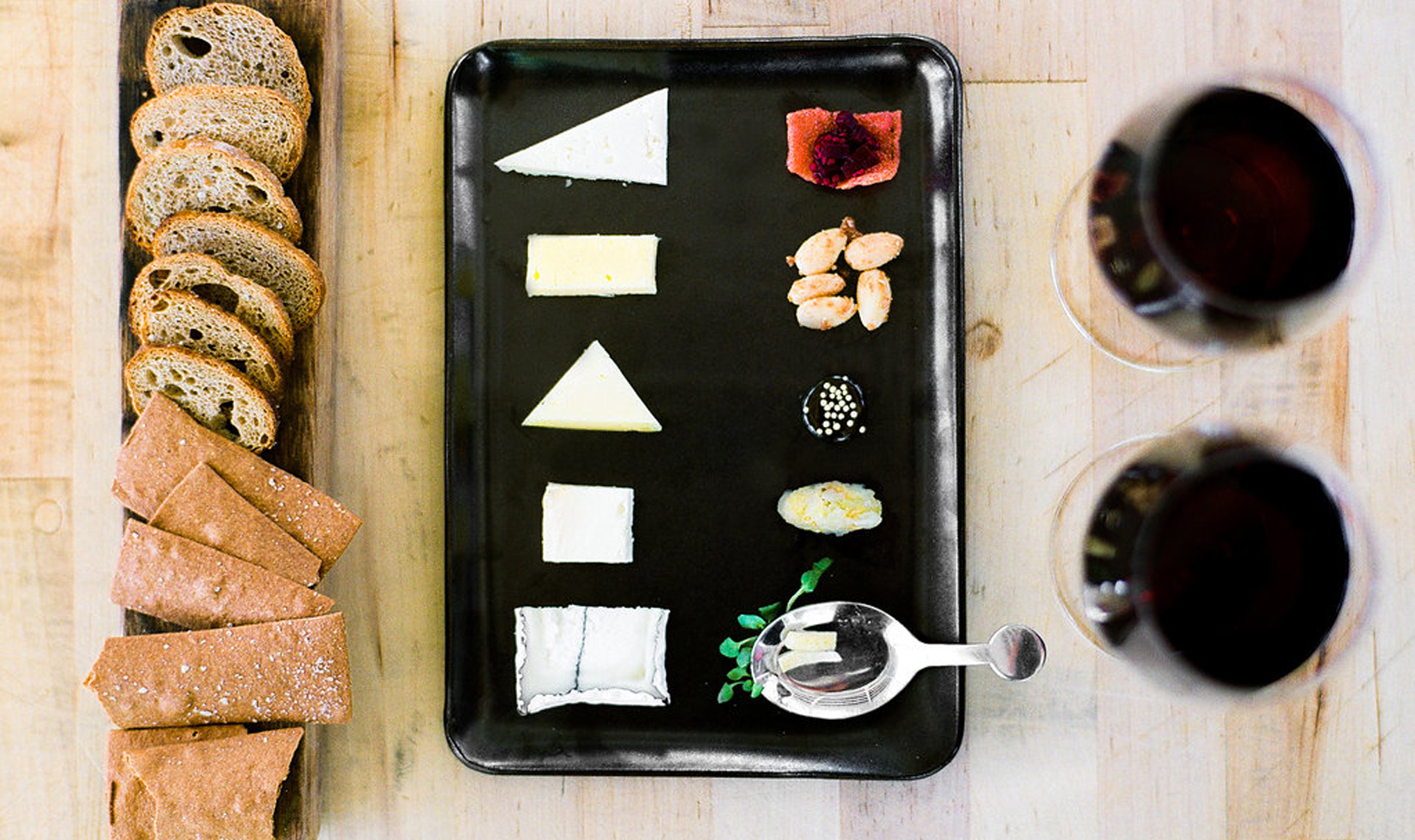 cheese plate with wine at Kendall-Jackson