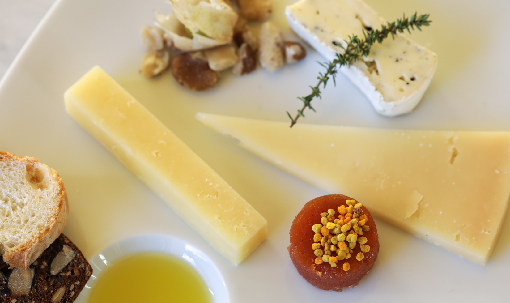 cheese plate close-up; Jordan Winery