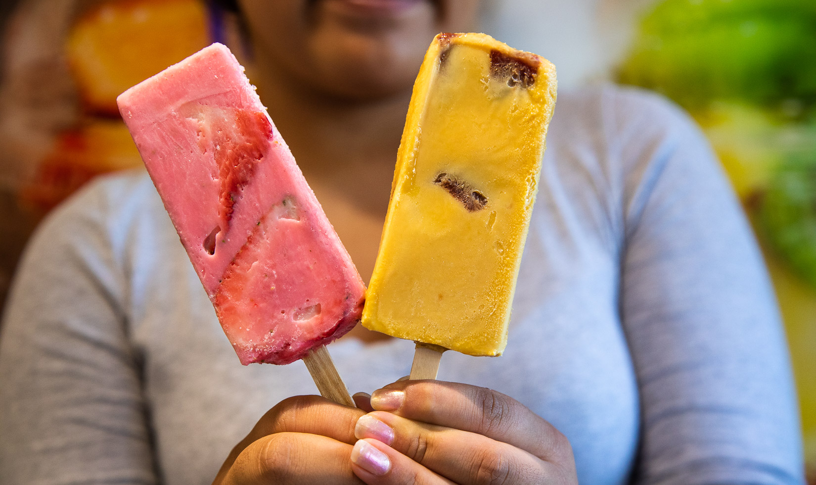 Colorful popsicles from Colores Ice Cream in downtown Healdsburg