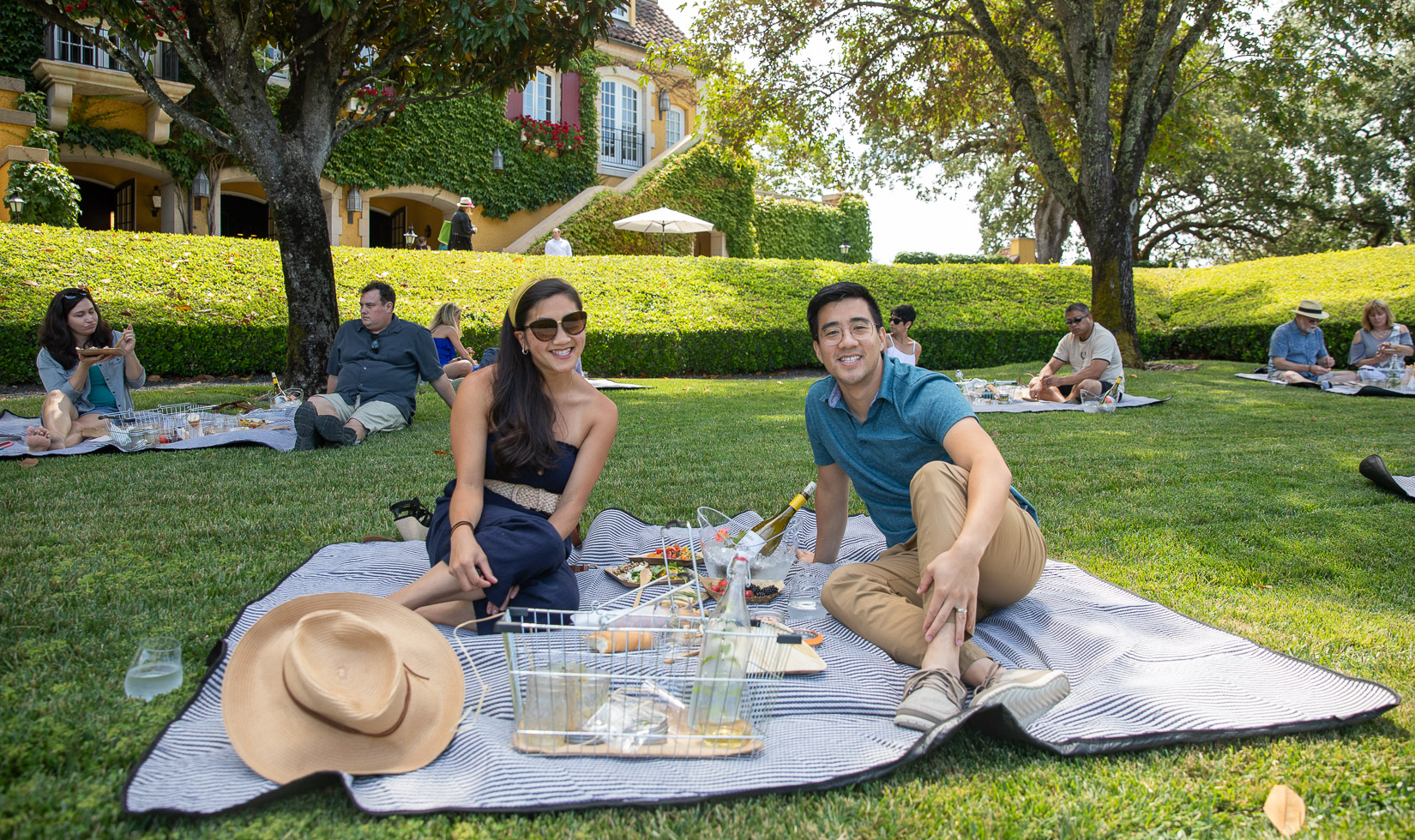 two guests enjoying a Sonoma winery picnic at Jordan; new Healdsburg events