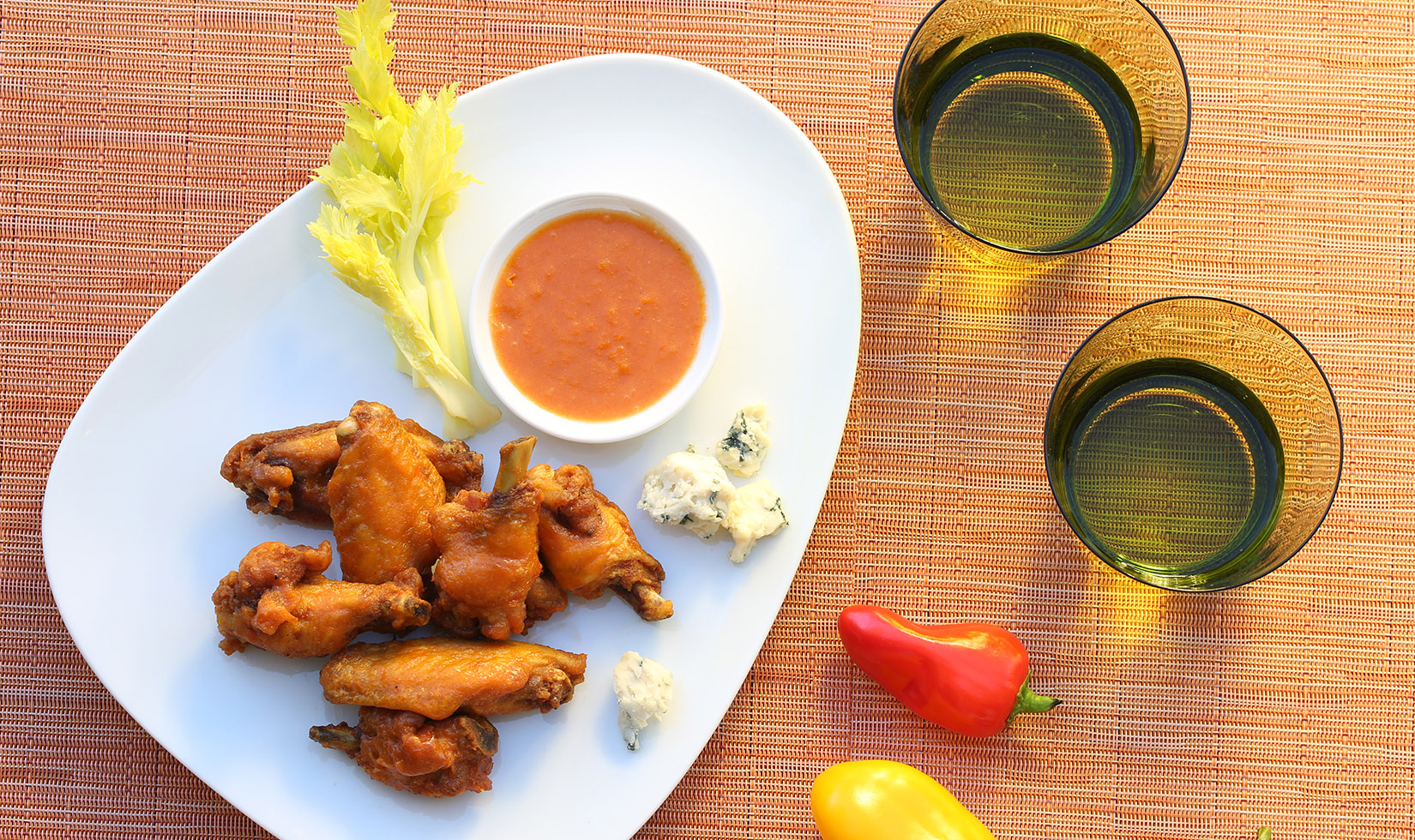 chicken wings with chardonnay wine