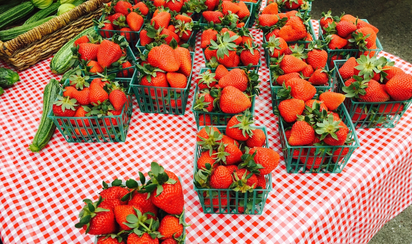 fresh strawberries from the Healdsburg Farmers Market