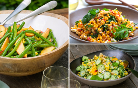 photo collage of three Jordan Winery Summer Salads that Pair with Chardonnay
