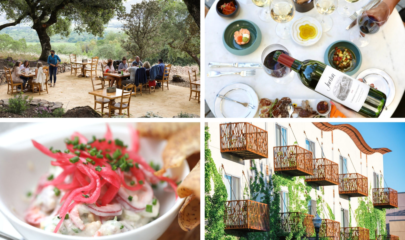 photo collage of sonoma county outdoor food and wine experiences