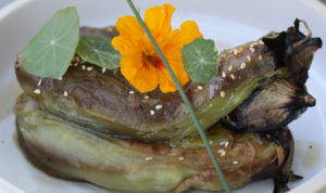 Grilled Japanese Eggplant on plate