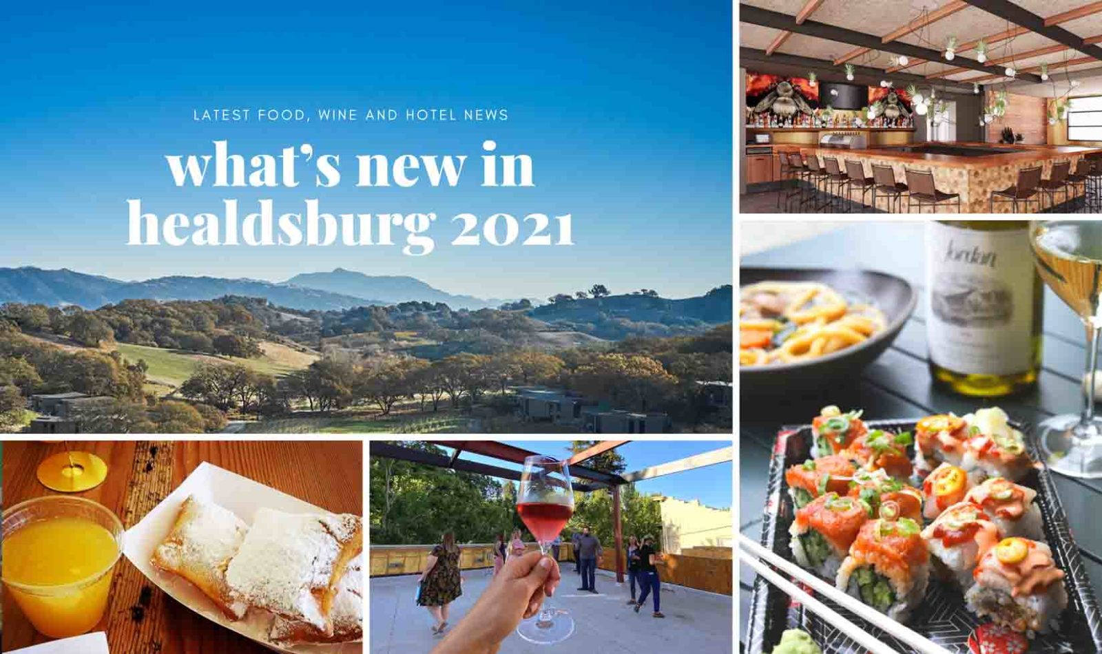 collage of restaurants hotels and wineries in sonoma county