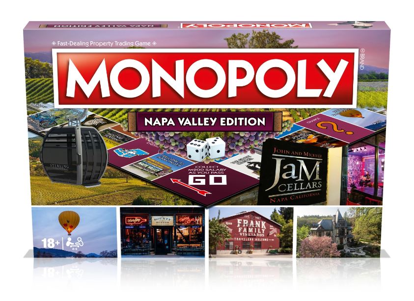 Board game box cover of Monopoly: Napa Valley edition